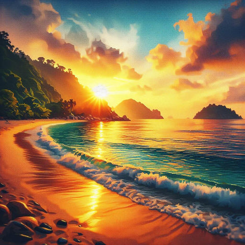 Image of Diamond Painting of a Beach Sunset 