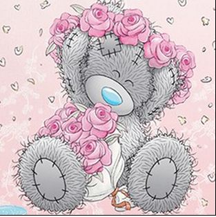 Image of Diamond Painting of a Cute Teddy Bear Wearing a Flower Crown