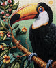 Diamond painting of a colorful Toco toucan perched on a branch.