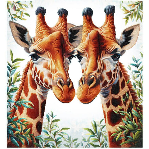 Image of Diamond painting of two giraffes