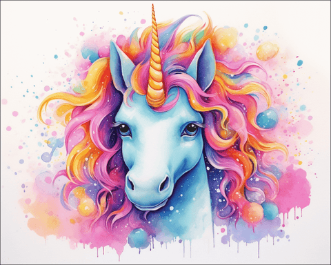 Image of Enchanted Unicorn - Create a stunning diamond artwork of a mystical unicorn with a vibrant mane.