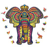 Vibrant Elephant Wooden Jigsaw Puzzle