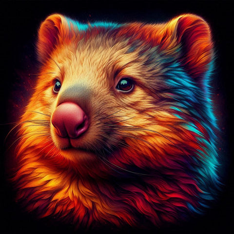 Image of Vibrant Wombat Portrait Diamond Painting