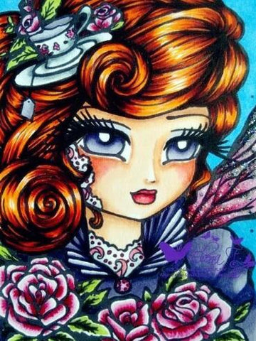 Image of Diamond painting of a charming tea fairy.