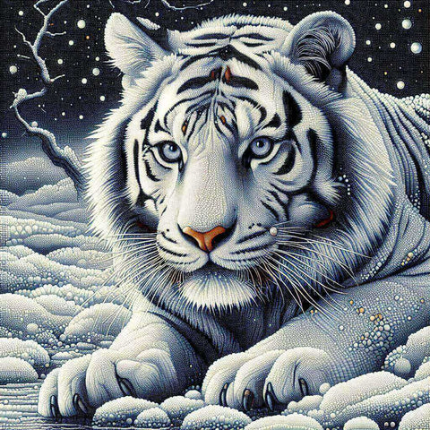 Image of Diamond Painting: White Tiger in Snow