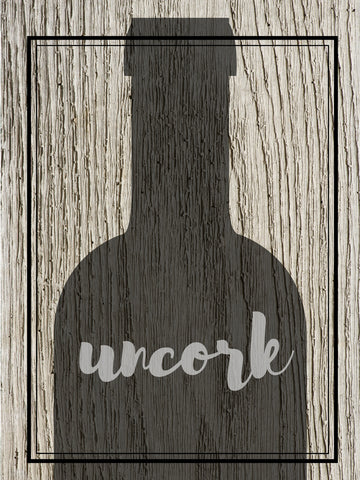 Image of Diamond Painting of a Wine Bottle Silhouette with the Word 'Uncork