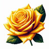 Diamond painting of a yellow rose in full bloom