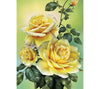 Diamond painting of three yellow roses.