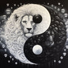 Black and White Lion Yin Yang Diamond Art