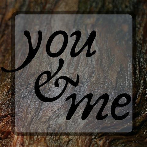 Image of Diamond Painting of the Words 'You and Me' on a Wooden Background