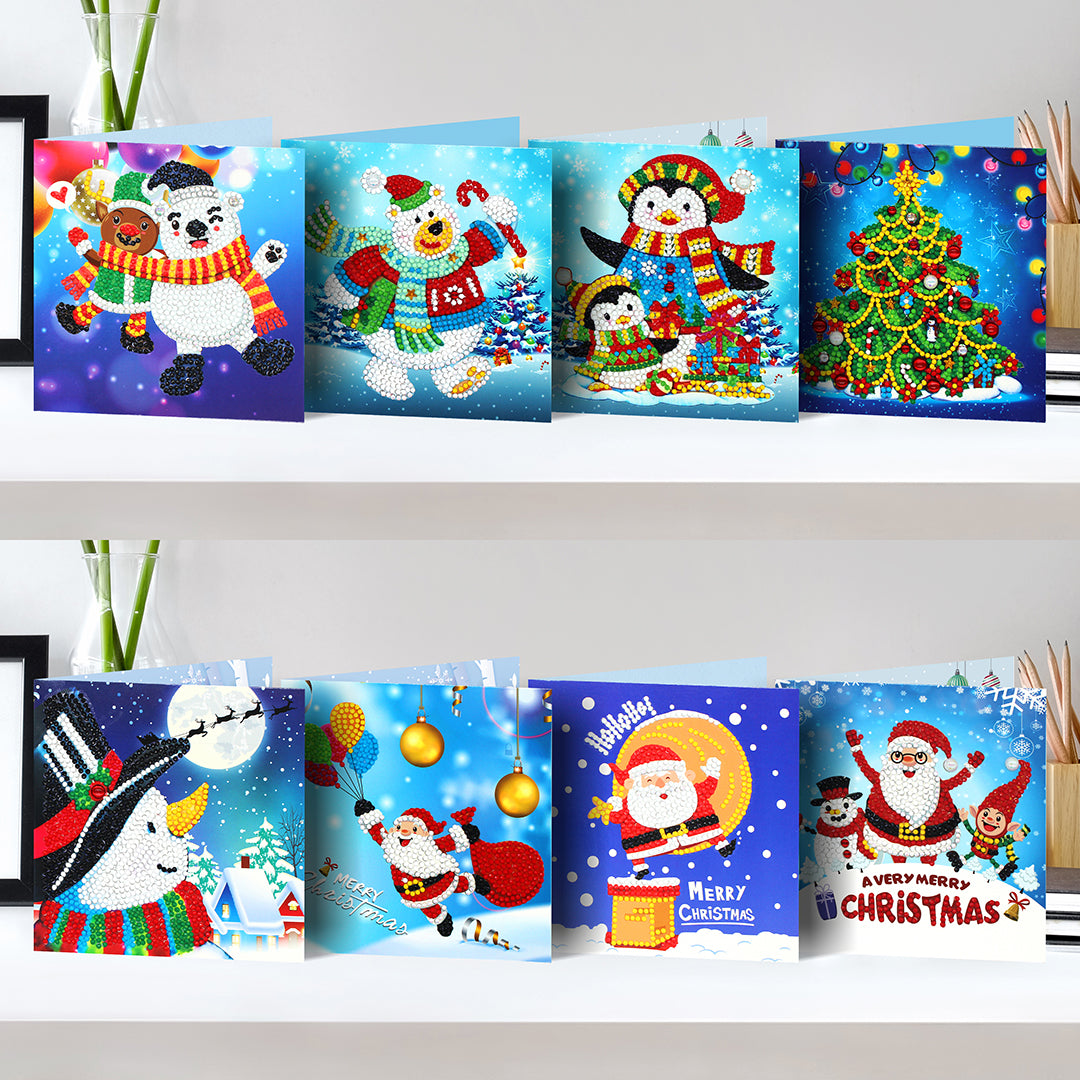 White Christmas (8pcs) - DIY Diamond Painting Christmas Cards