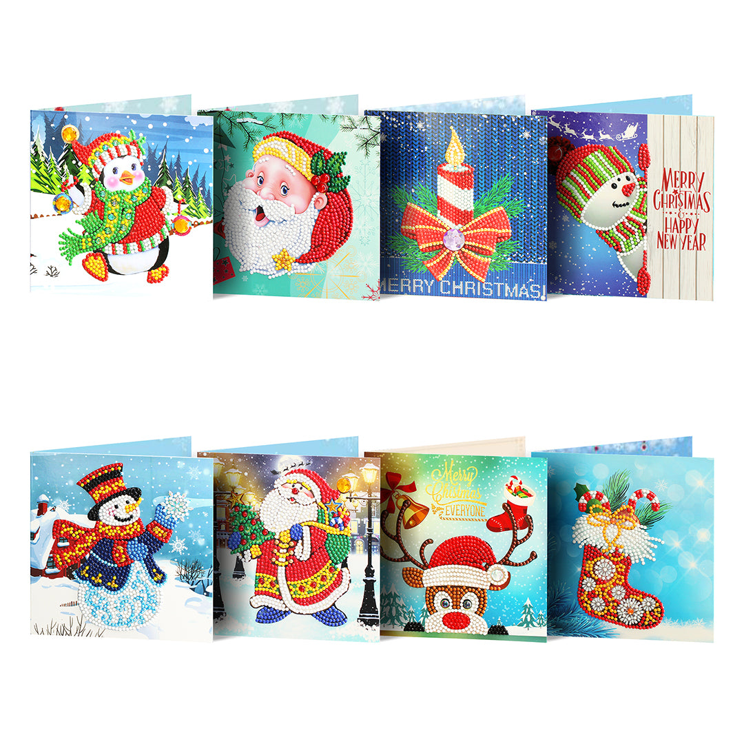 Blue Christmas (8pcs) - DIY Diamond Painting Christmas Cards