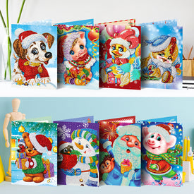 Animal Christmas (8pcs) - DIY Diamond Painting Christmas Cards