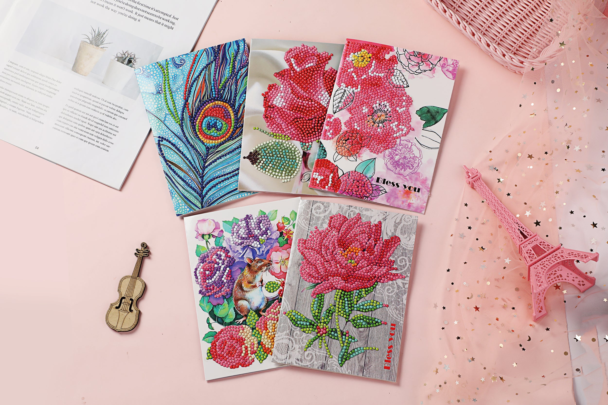 Inspiration Cards #2 (5pcs) - DIY Diamond Painting Greeting Cards