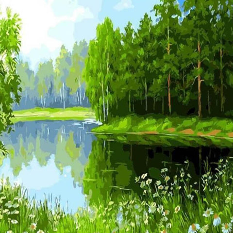 Image of Green Lake -  DIY Painting By Numbers
