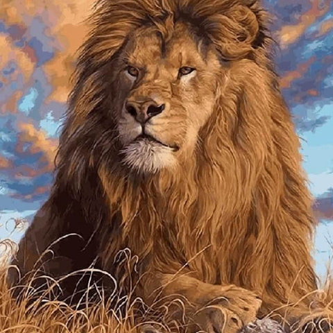 Image of Lion in the Nature - DIY Painting By Numbers
