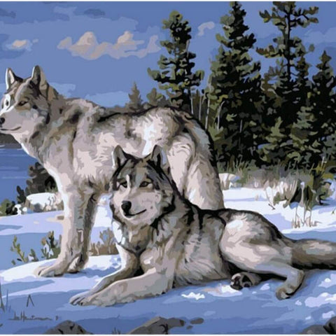 Image of Wolves in the Snow -  DIY Painting By Numbers