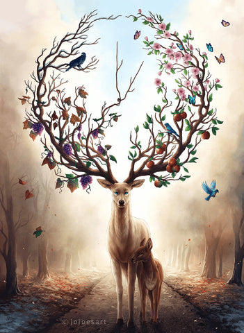 Image of colorful deer diamond painting