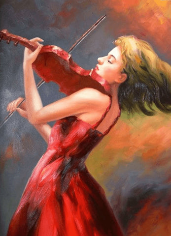 Image of Girl playing violin - DIY Diamond Painting