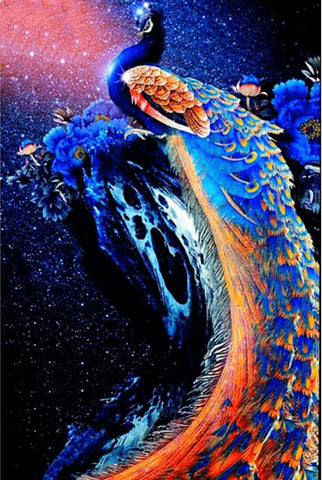 Image of Peacock on top - DIY Diamond Painting