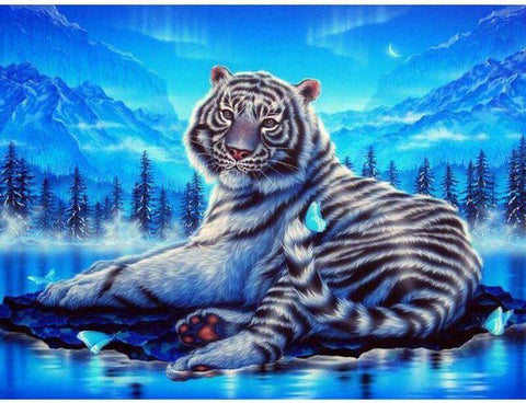 Image of Highlighted Tiger - DIY Diamond Painting
