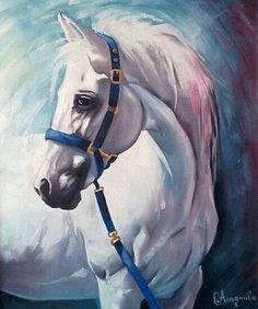 Image of white horse painting