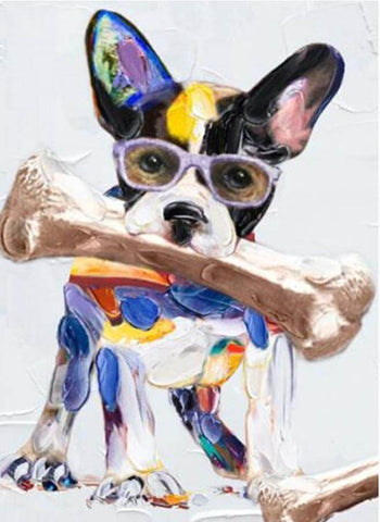 Image of Dog with a bone - DIY Diamond Painting