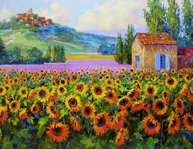 Sunflowers In The Village DIY Diamond Painting – GemsFlow