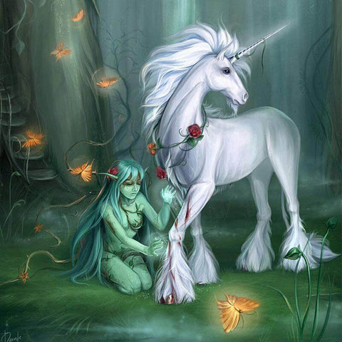 Image of White Unicorn - DIY Diamond Painting