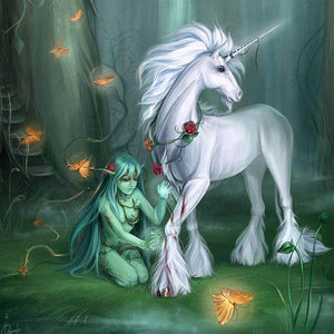 White Unicorn - DIY Diamond Painting