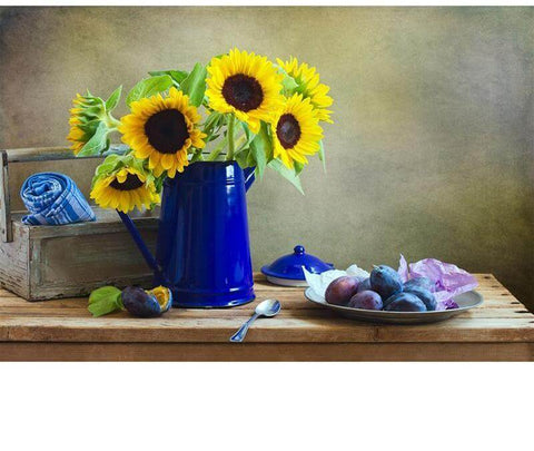 Image of Sunflower in a watering pot - DIY Diamond  Painting