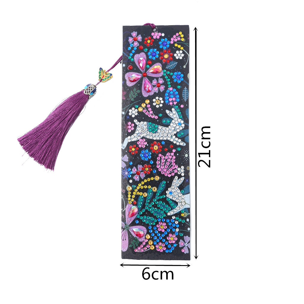 Happy Rabbit - Diamond Painting Bookmark