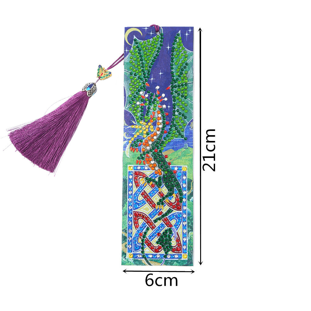 Green Dragon - Diamond Painting Bookmark