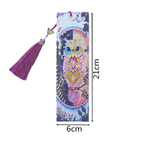 Pink Owl - Diamond Painting Bookmark