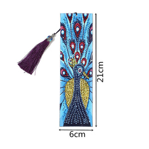 Peacock in Blue - Diamond Painting Bookmark