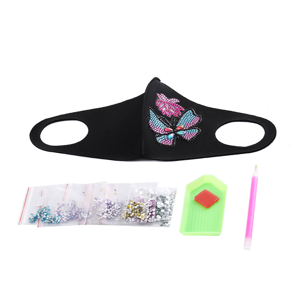 Flower and Butterfly - DIY Diamond Face Mask