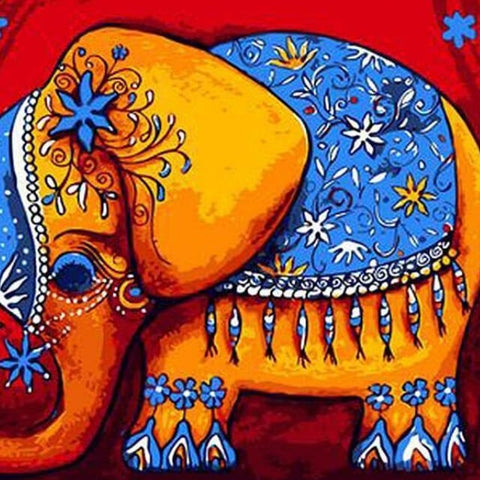 Image of Colourful Elephant - DIY Painting By Numbers