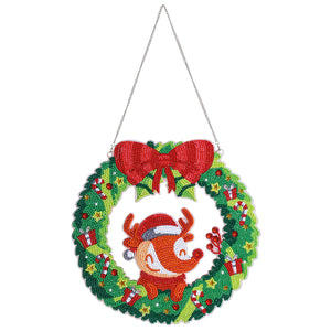 Reindeer Wreath - 5D DIY Diamond Painting Wall Hanging Decoration
