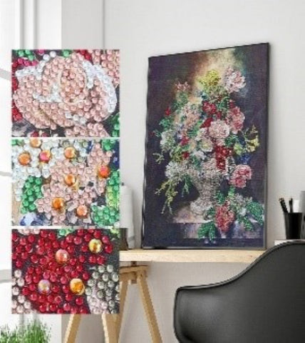 Image of Flowers in a Vase Special Shaped Drills DIY Partial Diamond Painting