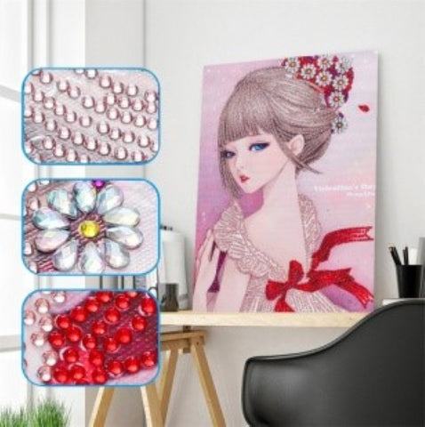 Image of Pretty Girl Special Shaped Drills DIY Partial Diamond Painting