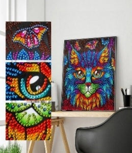 Abstract Kitty Special Shaped Drills DIY Partial Diamond Painting