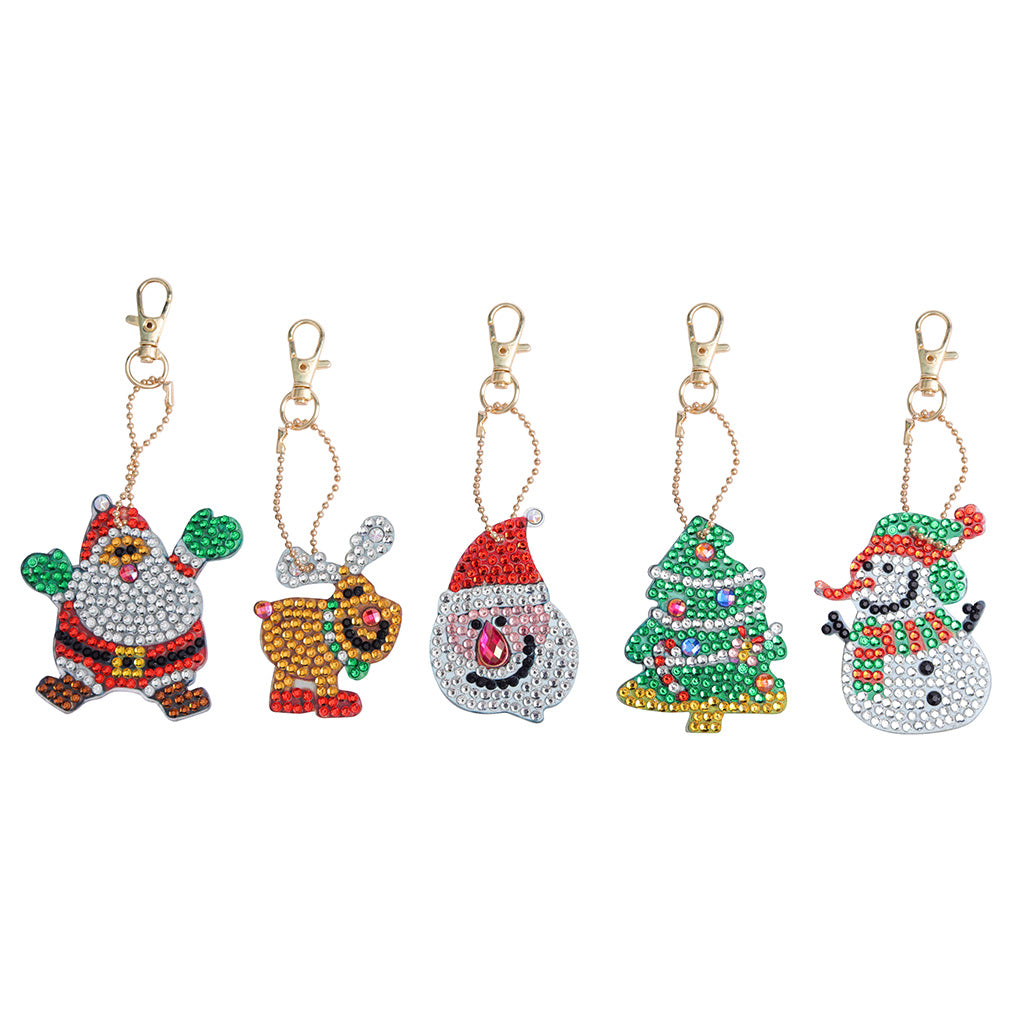 Happy Christmas (5pcs) - DIY Diamond Painting Keychain