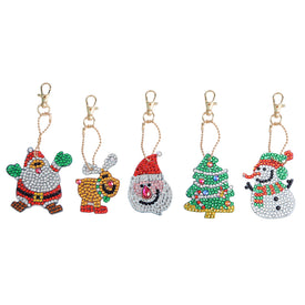 Happy Christmas (5pcs) - DIY Diamond Painting Keychain