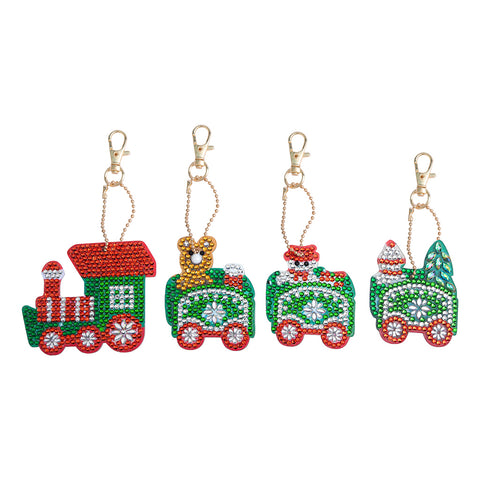 Image of Christmas Train (4pcs) - DIY Diamond Painting Keychain