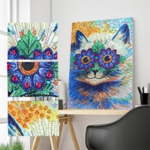 Image of Colorful Kitty Special Shaped Drills DIY Partial Diamond Painting