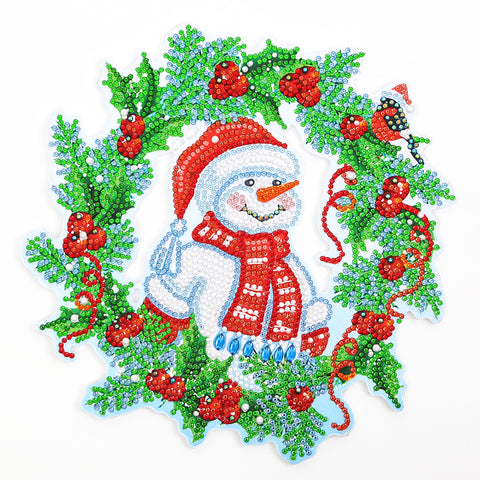 Image of Snowman Wreath  - 5D DIY Diamond Painting Wall Decoration