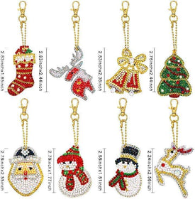 Christmas (8pcs) - DIY Diamond Painting Keychain