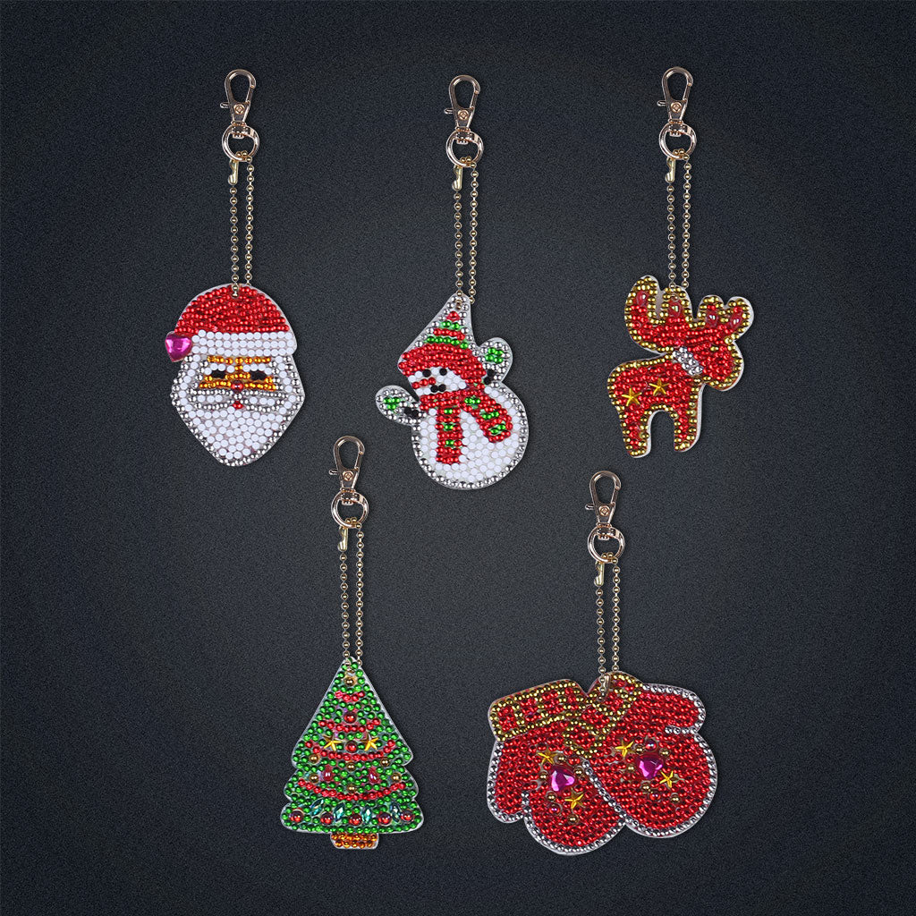 Christmas (5pcs) - DIY Diamond Painting Keychain