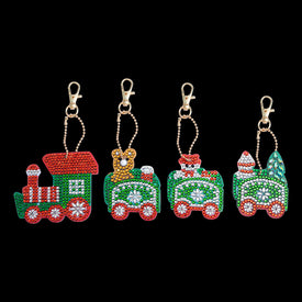 Christmas Train (4pcs) - DIY Diamond Painting Keychain