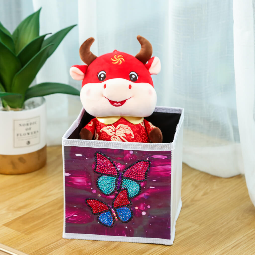 Pink Butterfly - DIY Diamond Collapsible Storage Basket
